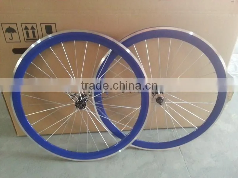 2016 hot selling aluminum alloy wheel set fixed gear wheelset filpflop hub cnc wheelset china wheelset factory