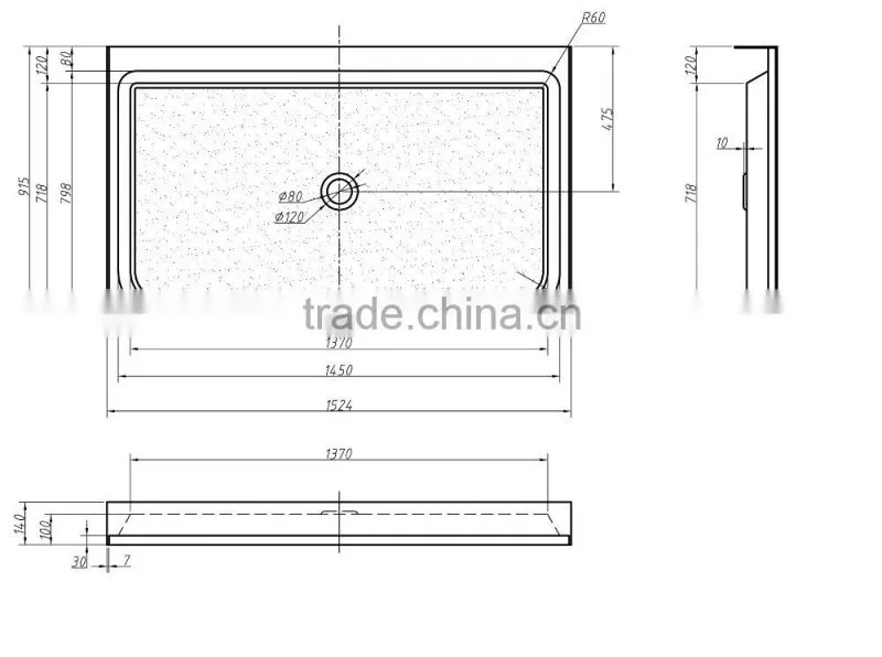 North America market UPC/cUPC certified 3 side aclove tile flange shower tray, fiberglass shower base, usa standard shower base