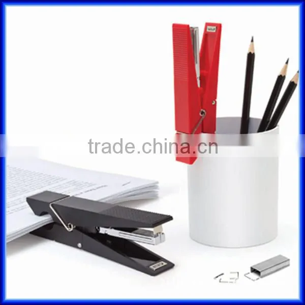 Noble black multifunctional mini office plastic clip stapler/student book binding stapler