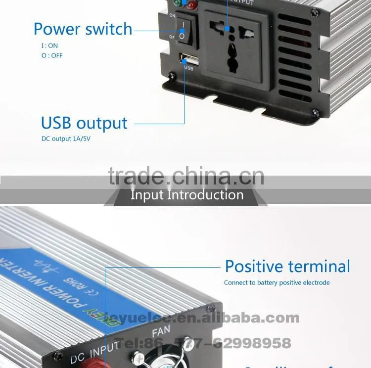 Household off-grid solar power inverter DC to AC CE RoHS OPIP-500 12v to 110v/220v high frequency sine wave power inverter