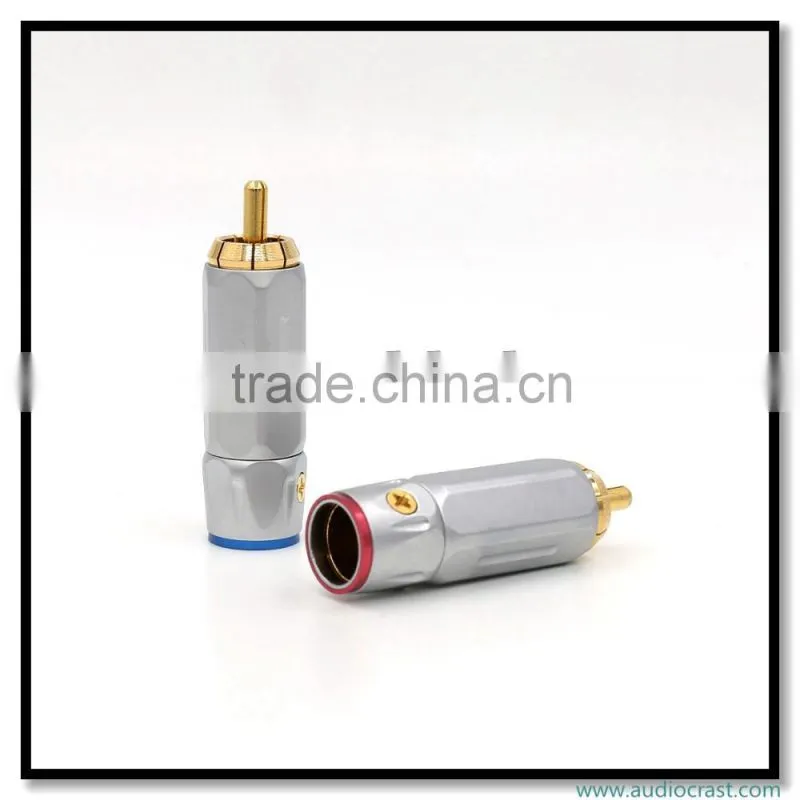 Professional Made Audio Connectors Audio RCA Male Connector Gold Plated Plug
