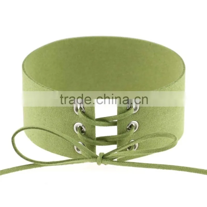 Woman man Punk Sexy Leather Wrap Choker Collar Leather Wrap
