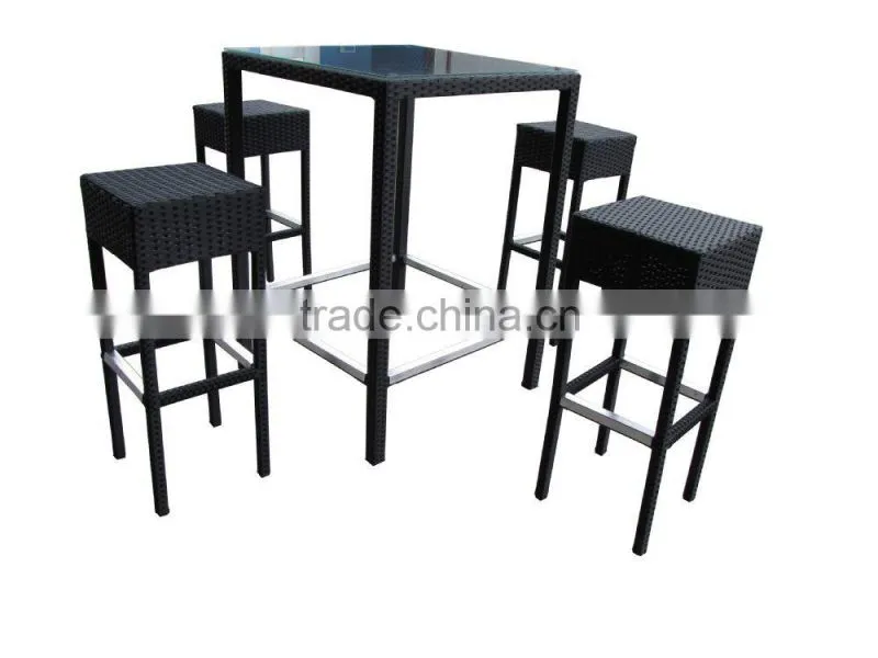 Rattan garden furniture outdoor bar table and chair