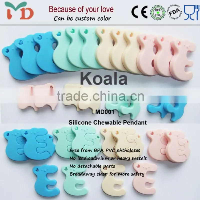 2014 Custom Silicone Teething Necklace/Food Grade /BPA Free Silicone Teething Necklace for Babies