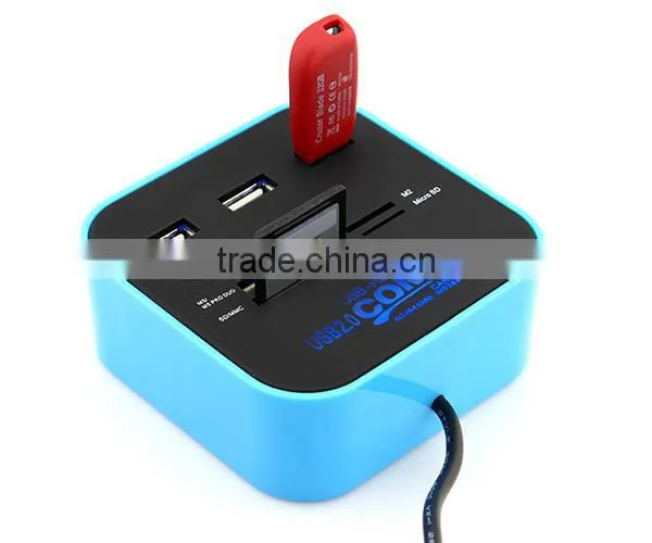 Card Reader 3 Ports 2.0 USB Charger Hub for Laptop