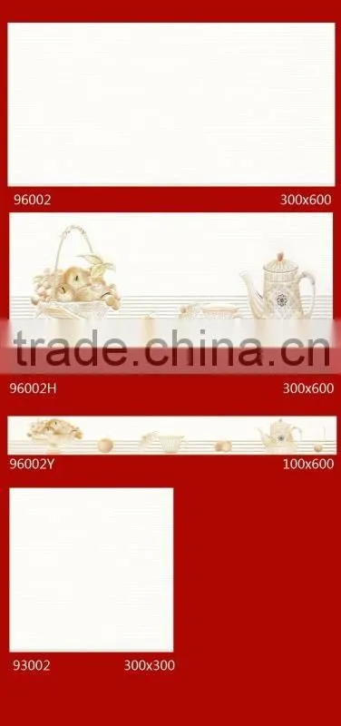 300x600 Cheap Porcelain Wall Flower Tiles Kitchen