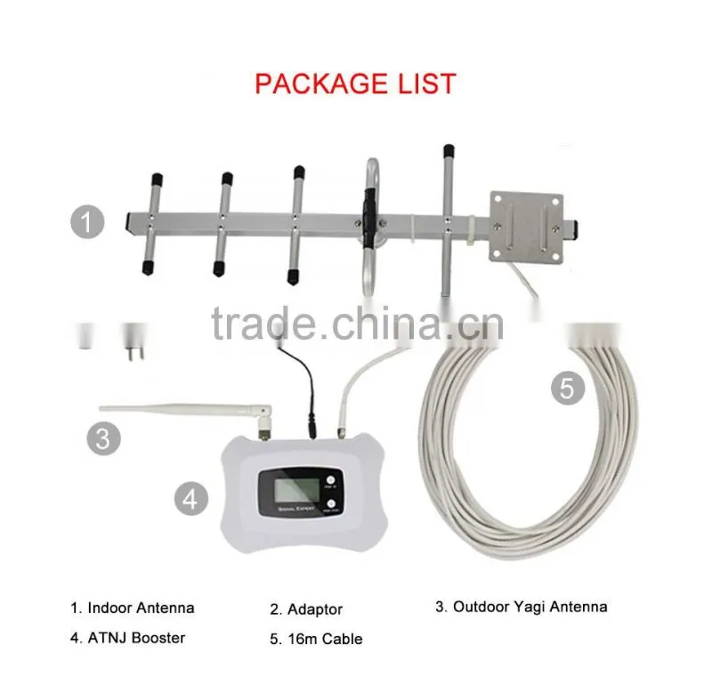 ATNJ homely and fashionable 2100mhz 3g cellular signal repeater booster with yagi antenna