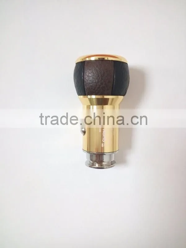 2016 exclusive disign phone car charger leather 12v 2a output usb car charger