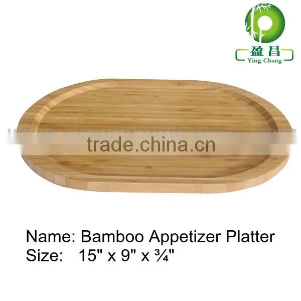 round bamboo sushi and snack tray