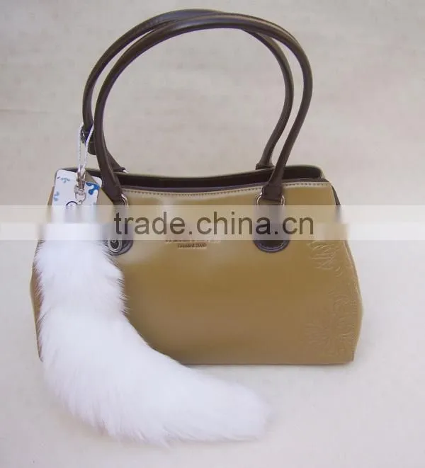 Natural Fox Fur Tail / Dye Color Fox Tail Fur Keychain