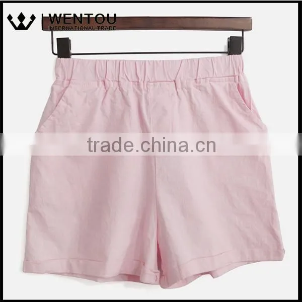 Wholesale Summer New Quick Dry Casual Cotton Elastic Waist Loose Straight Women's Board Shorts