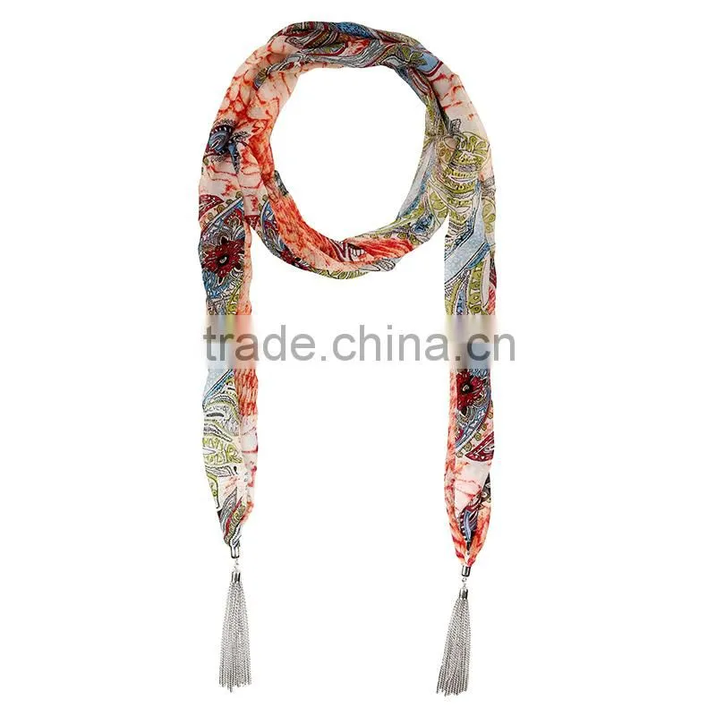 2015 Fashion Paisley Print Lightweight Infinity Loop Scarf