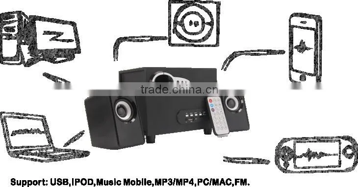 High quality 2.1 computer/laptop speaker with amplifier