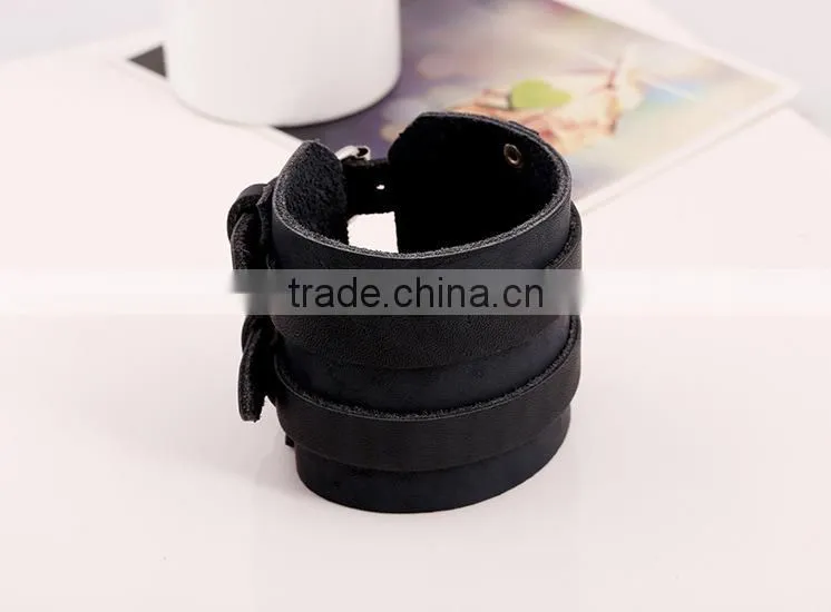wide genuine multilayers dainty jewelry cheap leather jewelry
