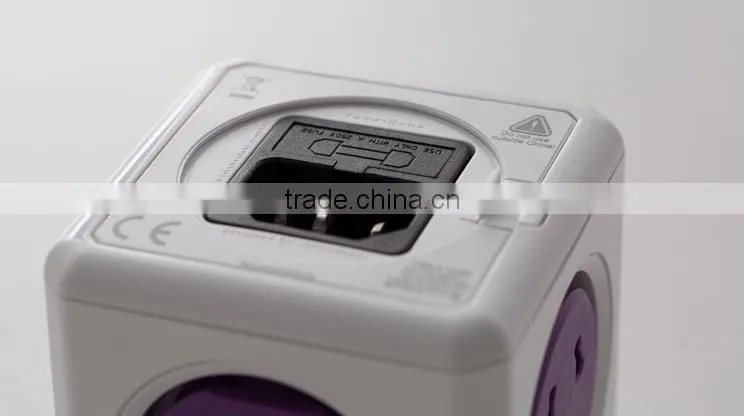 Mini portable desktop power cube socket with 2usb 2.1A top quality