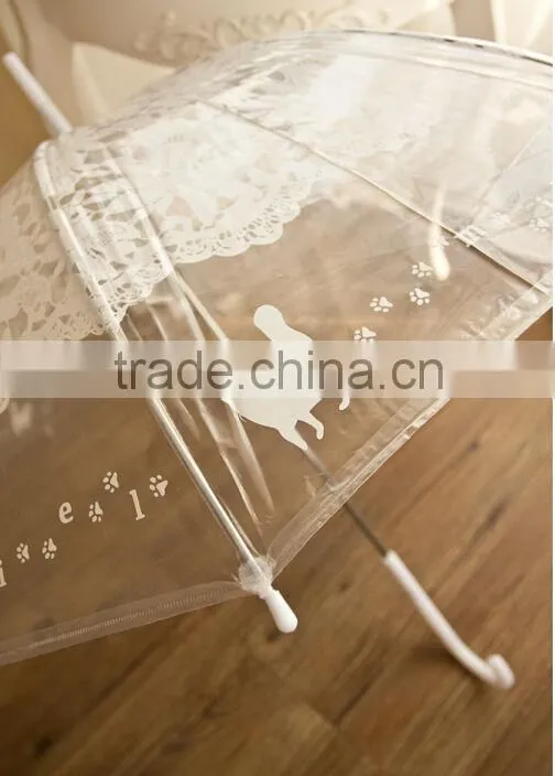 Rain transparent Umbrella Carton design kid clear umbre