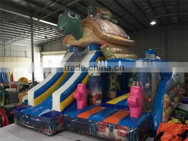 Inflatable turtle bouncer slide with high quality / inflatable animal bouncer for kids