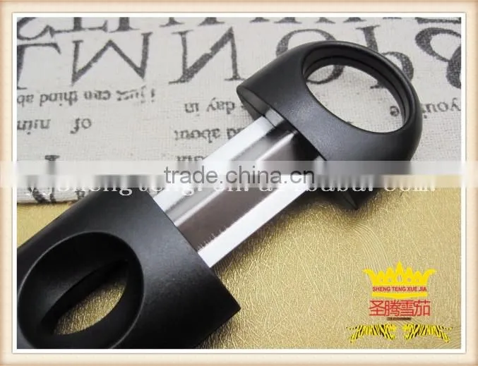 Black plastic cigar scissors, cigar cutter
