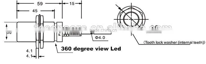 M30 DC10-30V PNP NC inductive proximity sensor switch
