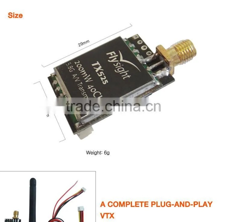 popular high quality flysight 25mW 5.8ghz 40CH audio and video transmitter