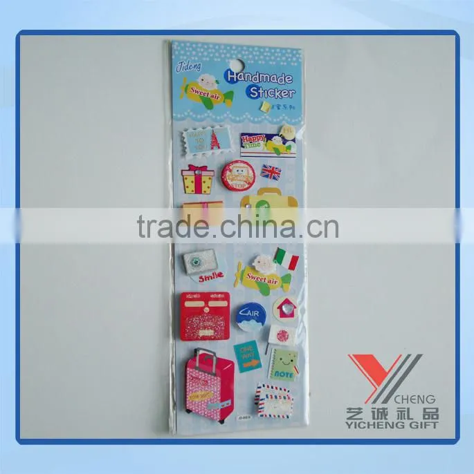 3d new handmade sticker, 2015 cartoon sticker paper, pvc sticker