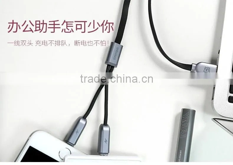 Original Remax Charging Data Cable 2 in 1 USB Cable For iphone and Xiaomi Samsung HTC Nokia