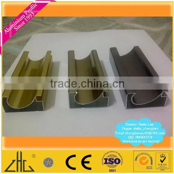 Wow!! aluminium kitchen handle OEM/champagne polishing aluminium frame for kitchen cabinet/polish champagne aluminium extrusions