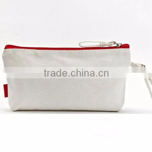 Fashion small plain canvas zipper bag