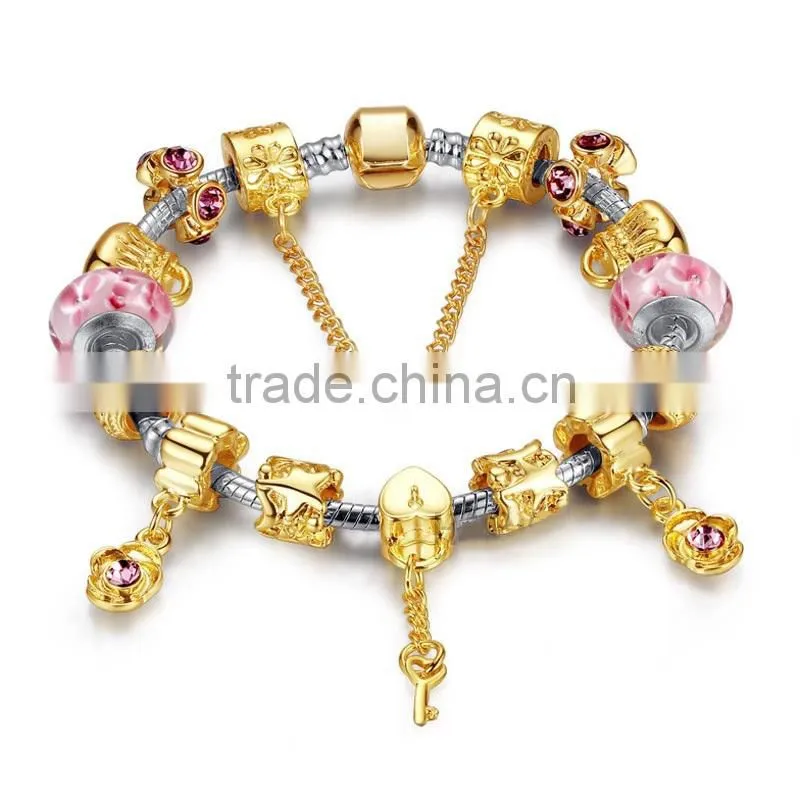 2015 Fashion Newly Developed Silver Snake Chain Customizable 925 Bracelet With European Beads