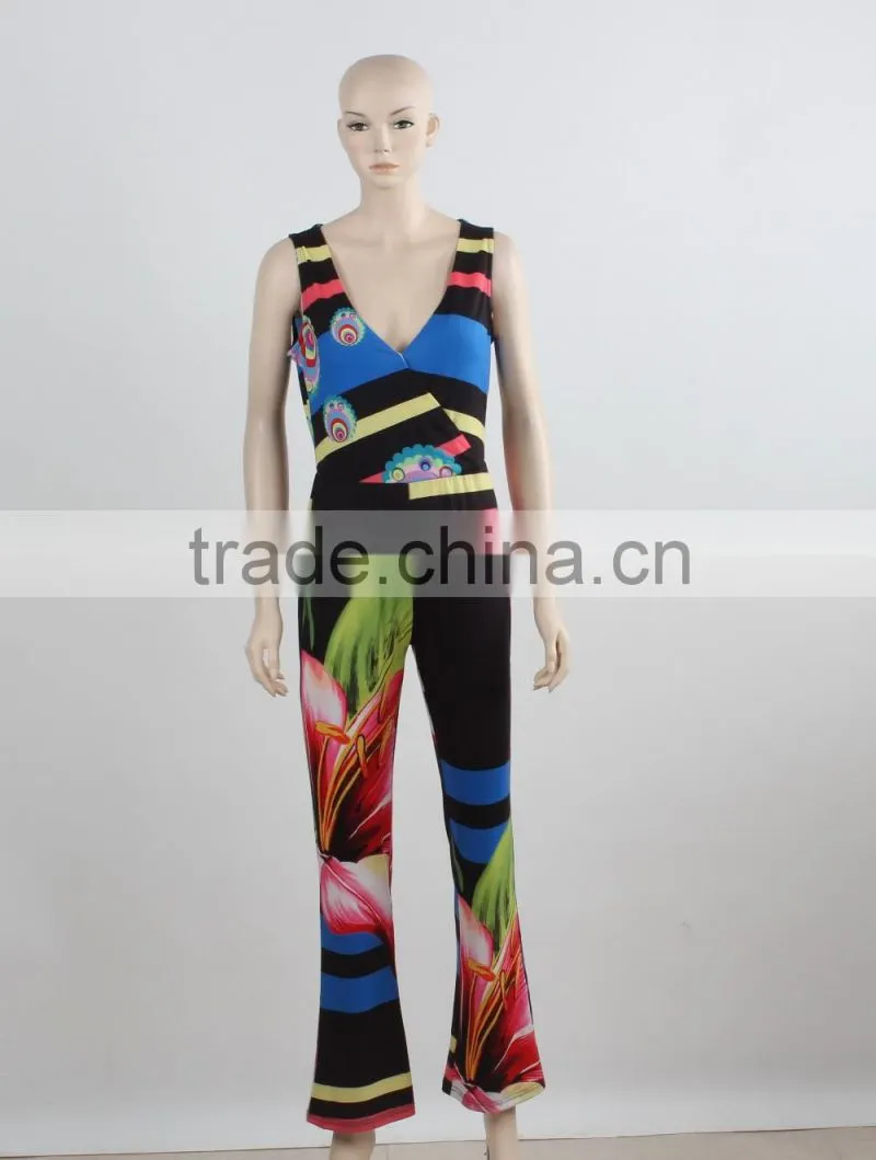 OEM custom made jumpsuit summer one piece jumpsuit for adult cheap price in Guangzhou