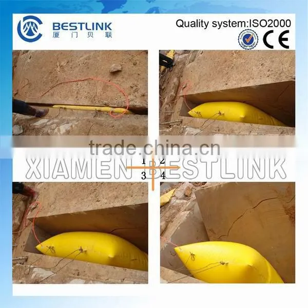 Air bag for quarrying block