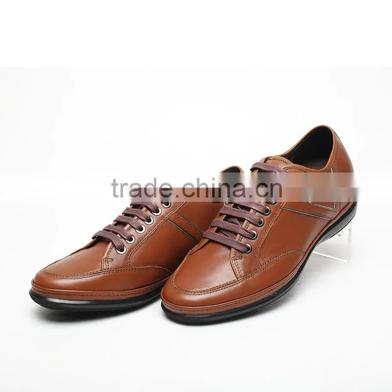 China new high quality breathable lace-up brown casual tall men shoes