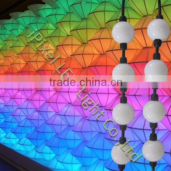 iPixel LED 50mm high lumen ws2801rgb led pixel round ball string in holiday lighting