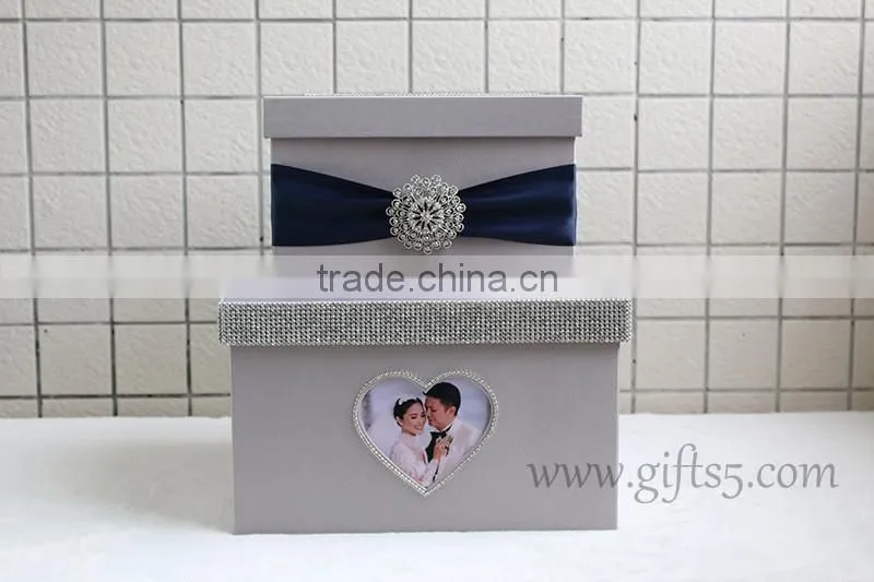 Luxury wedding card boxes with photo frame for best wedding gifts