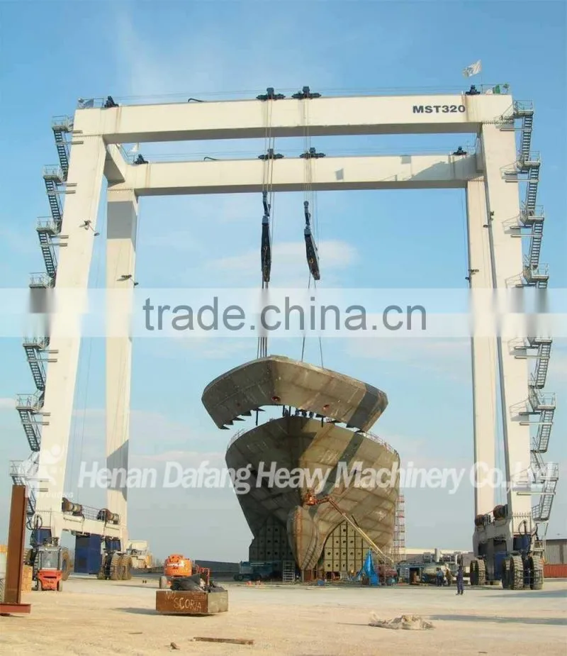 Heavy Duty Single Girder Gantry Crane,300ton Ship Building Gantry Crane with Movable Cabin