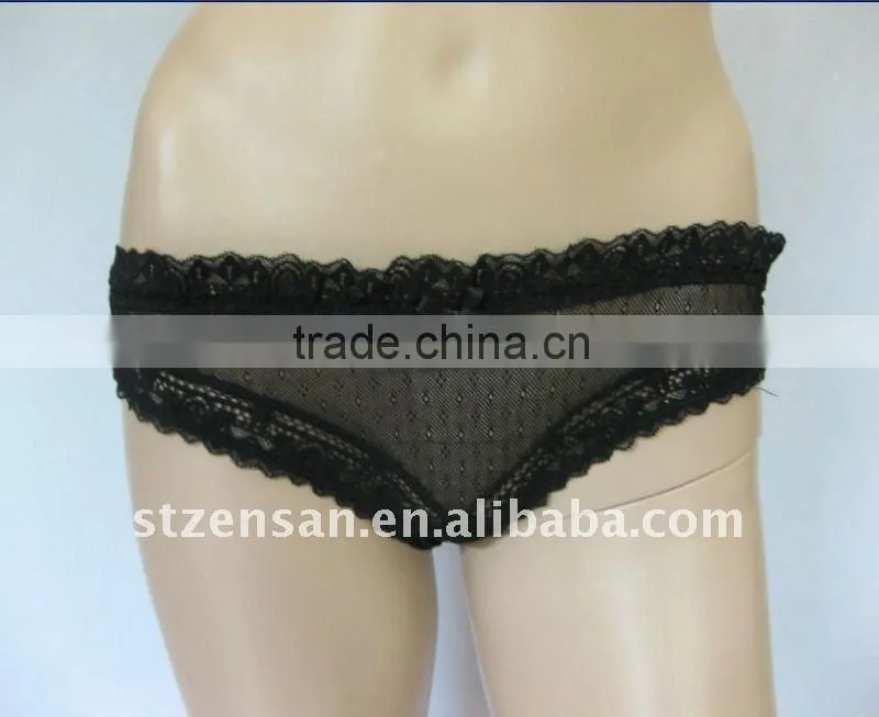 fashion sexy lace boyshort with bows underwear