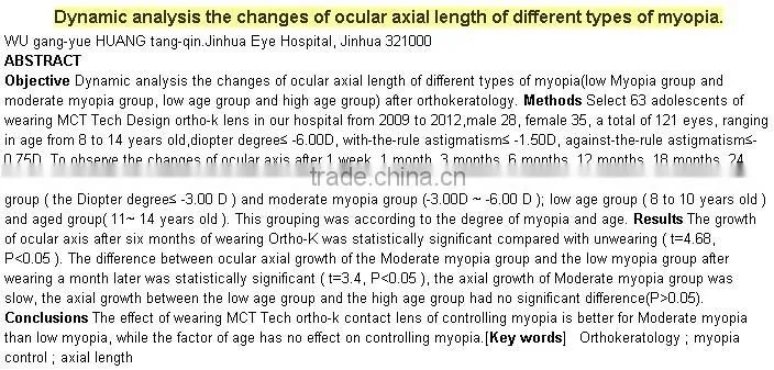 MCT Technology RGP lens rigid gas-permeable lens hard contact lens