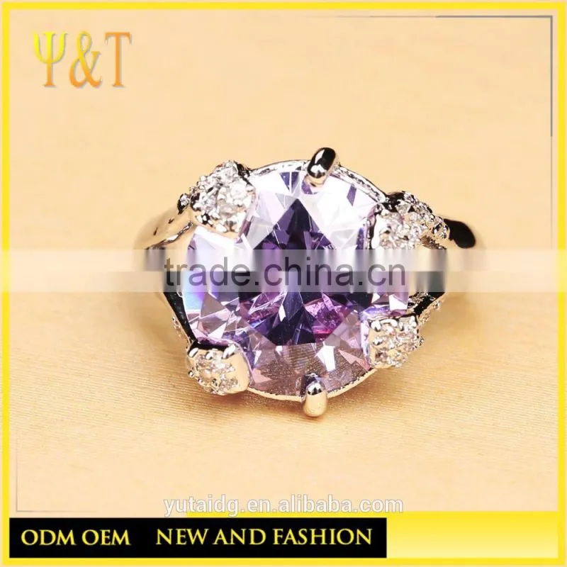Jingli Jewelry Purple Gemstone Engagement Ring For Women (YJ-834)