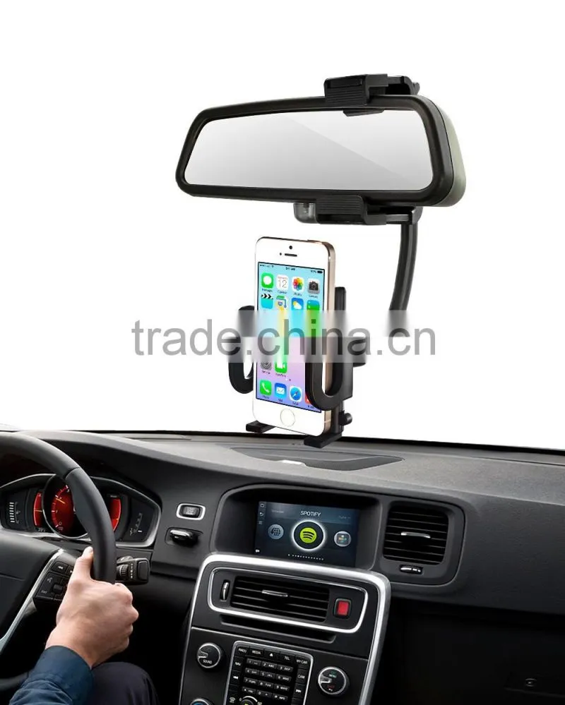 Best selling anti-slip flexible gooseneck car mirror holder for universal mobile phone