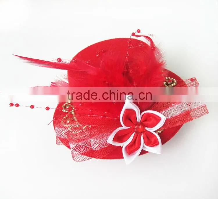 MYLOVE 2013 new design feather fascinator with flower women party accessory MLXM025
