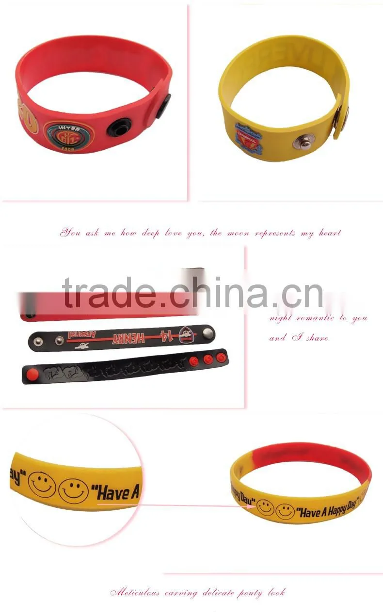 Latest new model short time delivery recycled one inch silicone bracelet/wristband
