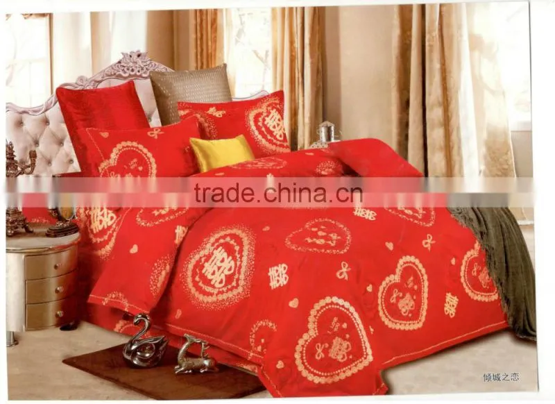 100% cotton fresh peach bed spread fabric for wedding 32*32 133*72 98"