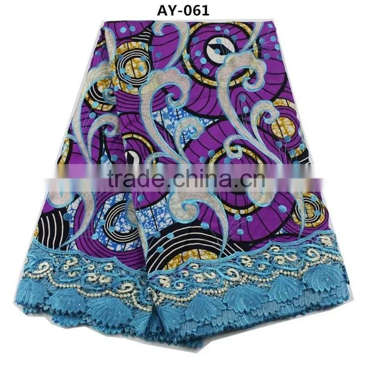 High Quality Hollandaise Wax Lace Fabric African Embroidered Wax Lace Fabric