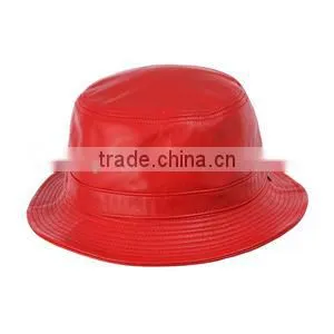 Black Leather Bucket Hat