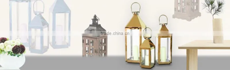 Classic wooden candleholder iron lanterns indoor stand