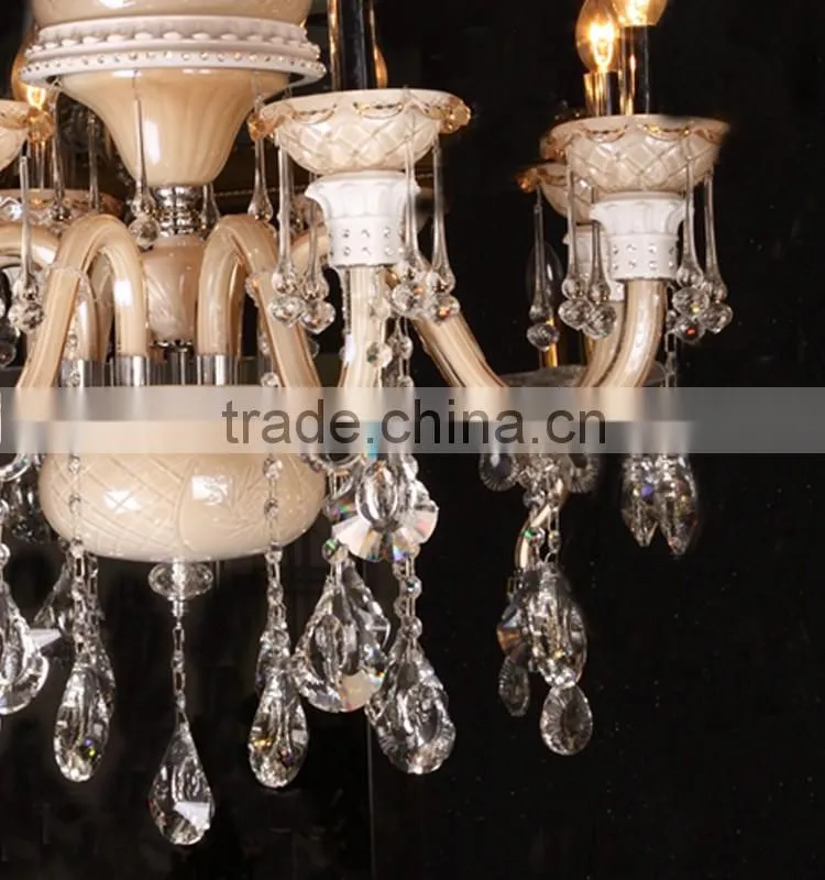 Modern brown candle chandelier lamp with 8 light