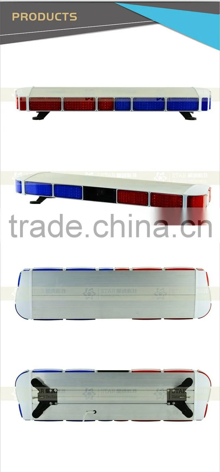 red blue good quality led warning light bar for police