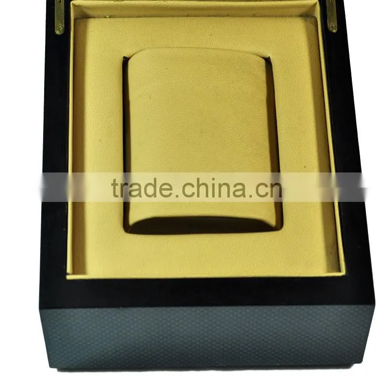 custom logo printed Gray plaid top quality wood & PU watch box