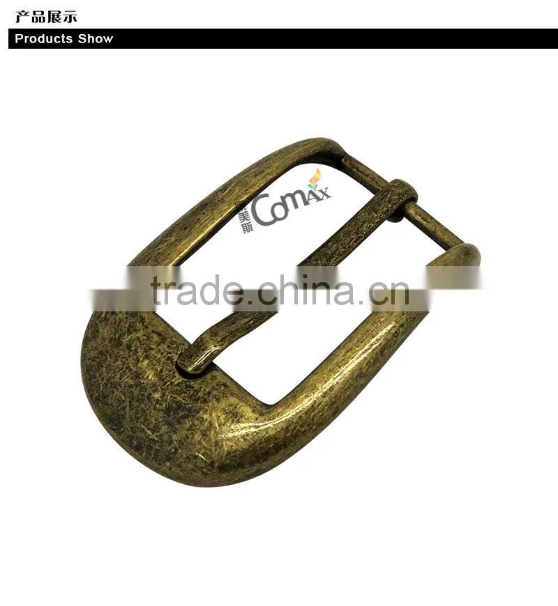 Rolling antique brass metal adjustable pin belt buckle