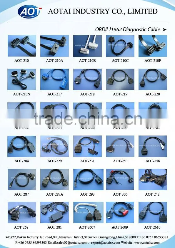 obdii auto diagnostic car wire factory obd male to female cable